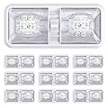 10 Pack RV LED Ceiling Double Dome Light Fixture with ON/OFF Switch Interior Lighting for Car/RV/Trailer/Camper/Boat DC 12V Natural White 4000-4500K 48X2835SMD