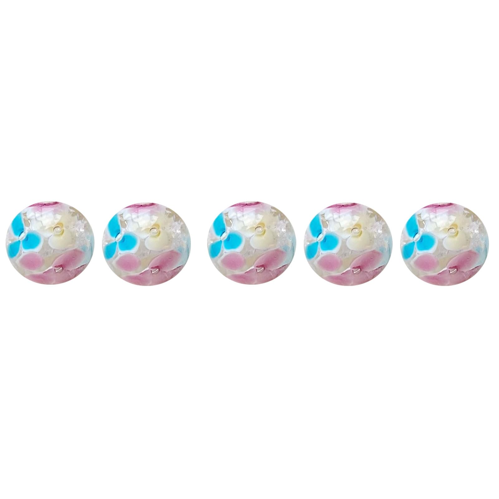 Tfaoys Colorful Flower Ball Glass Beads Multicolor Supplies For Jewelry Home Decoration Art Projects And Creative Designs Multicolored Glass Beads Jewelry Making Materials