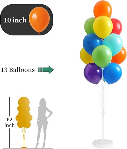 Miniatura 3 de Kit de columna de globos para piso, juego de 2, decoración de fondo de torre de globos con soporte, base y poste para bodas, baby shower, fiesta