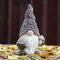 Xintim Gartenzwerg Lustig für Außen & Innen - Handbemalte Zwerg Figur in Holzsteinfarbe, Wetterfeste Gartendeko Figuren, Dekoration für Balkon Garten Terrasse & Rasen Lustige Geschenke