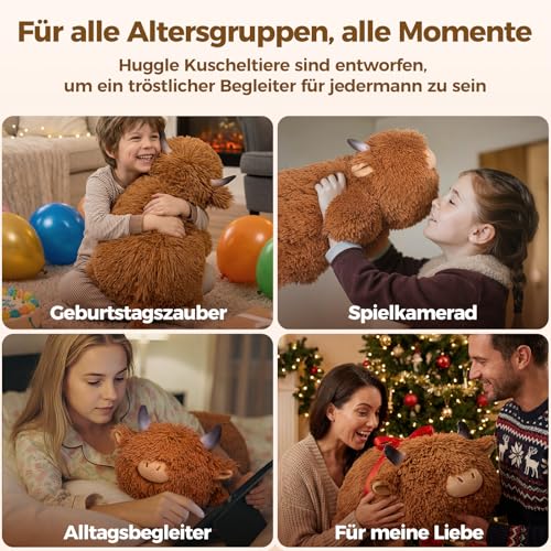 Mewaii Weighted Plüsch Gewichtstiere Hochlandrind Kuscheltier 58cm,1.8kg (4.0 lbs) Kawaii Plüschtiere für Kinder,Komfortabel und Kuschelig, Kuscheltiere für Frauen und Männer