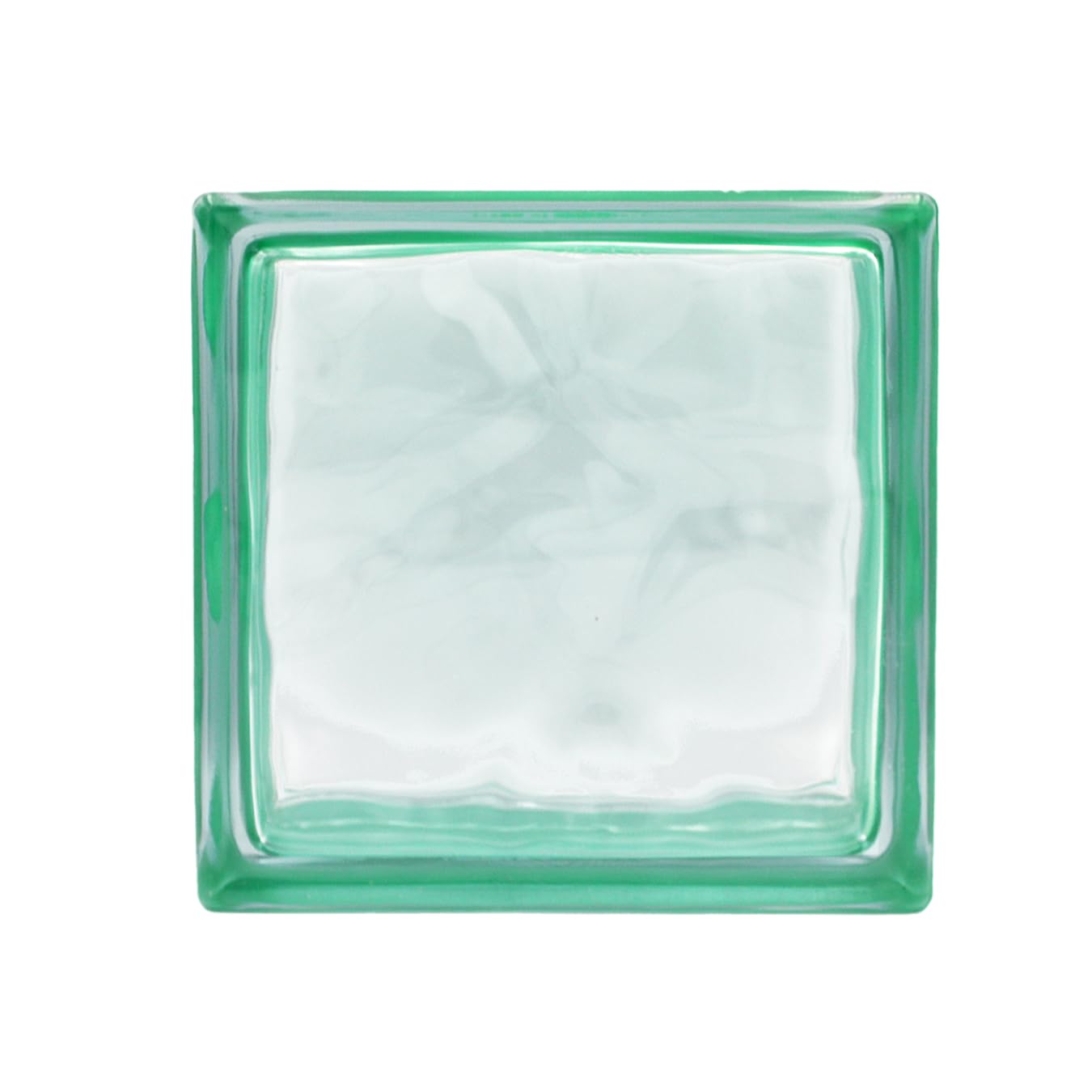 Bloque de vidrio Reflejos Ondulado color Verde | cm 19x19x8 | Unidad de venta 1 caja de 6 pzas | Euro/pza. 5,50