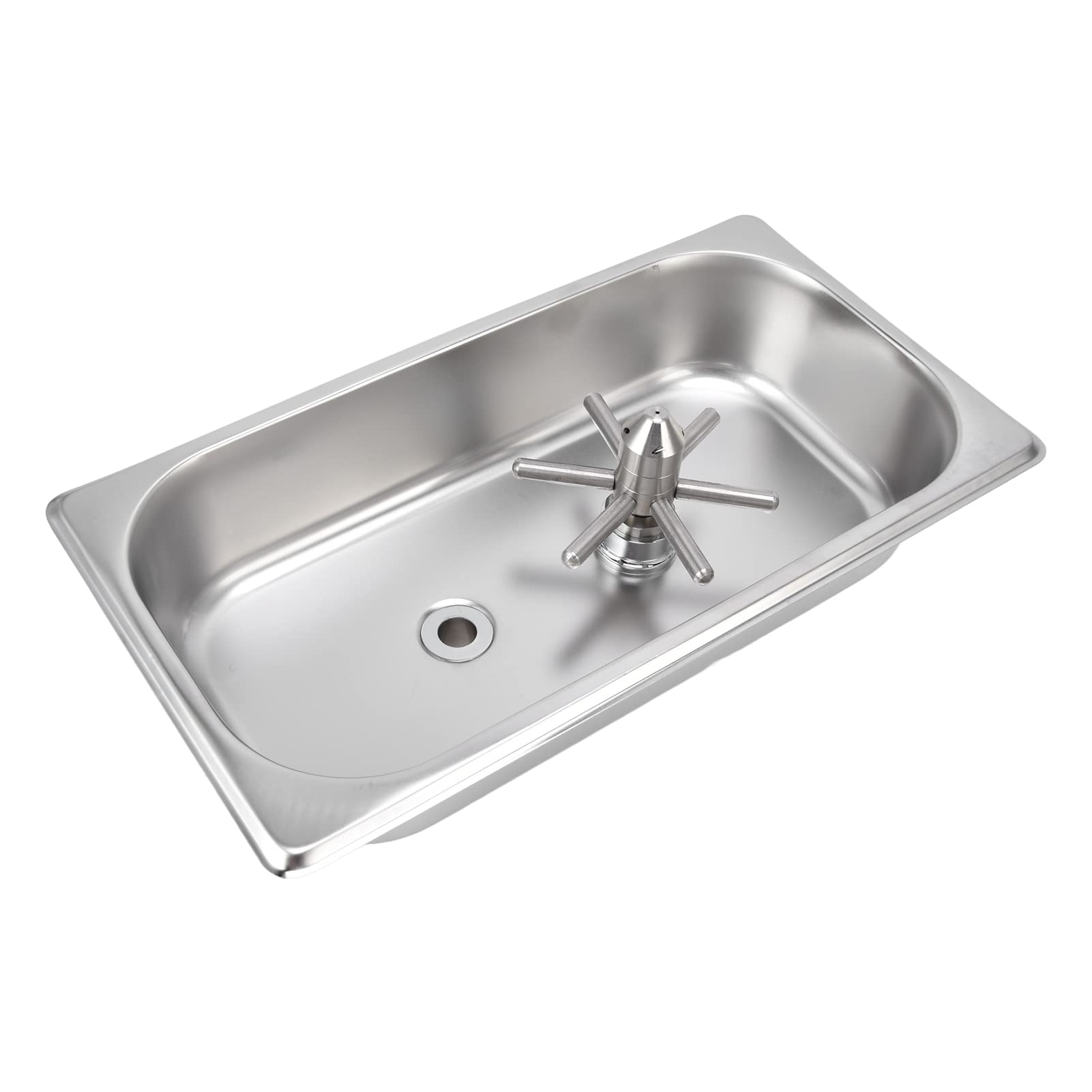 Enjuagadora de Vidrio de Acero Inoxidable, Lavadora de Vidrio de Rotación Automática para una Limpieza Rápida de Fondo y Paredes, Limpiador de Tazas a Presión para Fregadero de Cocina, Bar