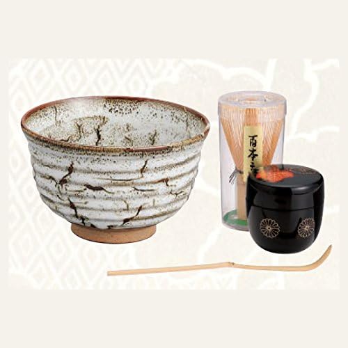 TOKYO MATCHA SELECTION - [VALUE] Matcha Bowl Set A - Bowl, Caddy, Chasen whisk, Chashaku tea scoop for Japanese Tea Ceremony [Standard ship by Int'l e-packet: with Tracking & Insurance]