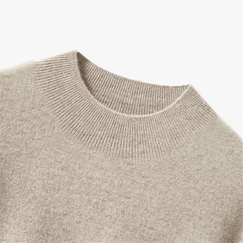Dcvmvmn Men's Autumn/Winter Solid Wool Half High Collar Solid Color Pullover Casual Soft Loose Breathable Sweater2