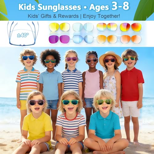 ZXNXZNX 16 Bulk Kids Sunglasses Party Favors for Toddler Boys Girls Age 3-8 - image 5