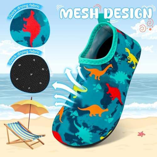Image of Kids Boys Girls Swim Water Shoes, Toddler Kids Swim Water Shoes Non-Slip Quick Dry Beach Shoes,Barefoot Sports Shoes Aqua Socks for Beach Outdoor Sports