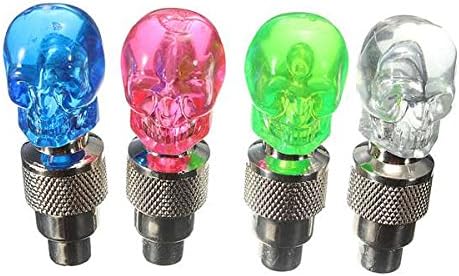 Skull Bike Bicycle Tyre Cap Wheel Valve Core Spoke LED Light Lamp