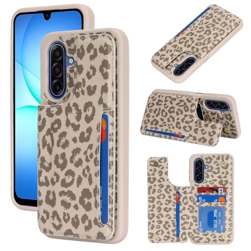 iCoverCase Compatible with Samsung Galaxy A17 5G Case with Card Holder, Wallet Case for Women Men [RFID Blocking] PU Leather Protective Phone Case for A17 (Beige Leopard) by iCoverCase - Used condition - US$10.61