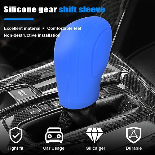 AICEL 2 Pcs Car Gear Shift Knob Cover, Elastic Silicone Car Automatic Shift Protector Cover, Universal Anti-Slip Auto Knob Gear Stick Protector for Men Women, Vehicle Accessories - Thumbnail 4
