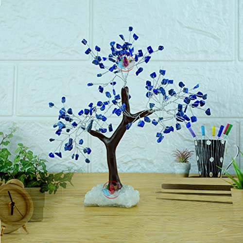 Image of REMEDYWALA Charged Energized Lapis Lazuli Crystal Tree Cluster Stone Base for Reiki Healing Lapis Lazuli Stones Crystal Tree 150 Beads