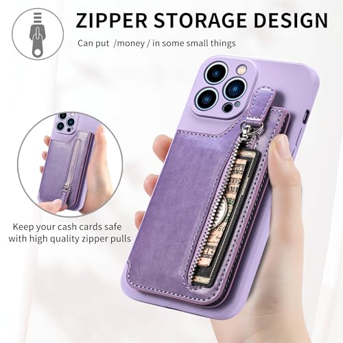 Étui portefeuille iPhone 16 Pro violet résistant aux chocs avec étui folio et support vidéo - 3