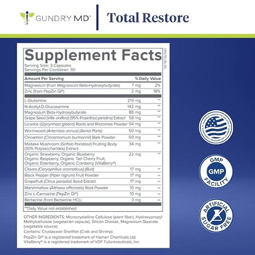Gundry MD® Total Restore® Gut Health and Gut Lining Support Supplement - (90 Capsules) - Thumbnail 2