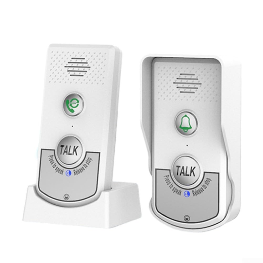 Timbre inalámbrico, timbre de intercomunicador inalámbrico, con rango de 1000 m, comunicación bidireccional Unidad exterior impermeable 2000mAh Batería (blanco)