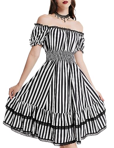 Image of Scarlet Darkness Women Goth Steampunk Pirate Corset Midi Dress