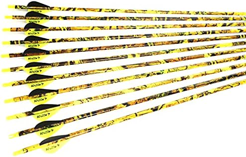 ACCMOS 26 Inch Arrow 500 Spine Arrow Target Practice Arrow Hunting Arrow Carbon Arrows Compound Bow Recurve Bow Adult Youth Archery Indoor Outdoor Shooting Field Tip 12pc