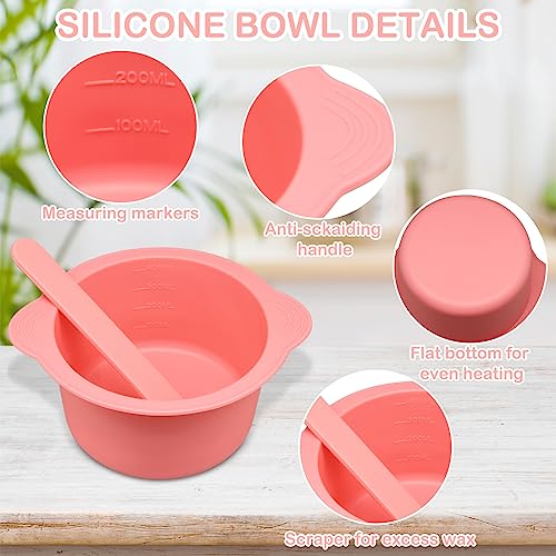 2Pcs Silicone Wax Warmer Liner, Silicone Wax Bowl For Wax Warmer, Non-Stick Wax Melt Warmer Wax Pot Replacement, Reusable Wax Melt Liner With 2 Pcs Wax Spatula Sticks For Hair Removal (Purple, Pink) #TOP2