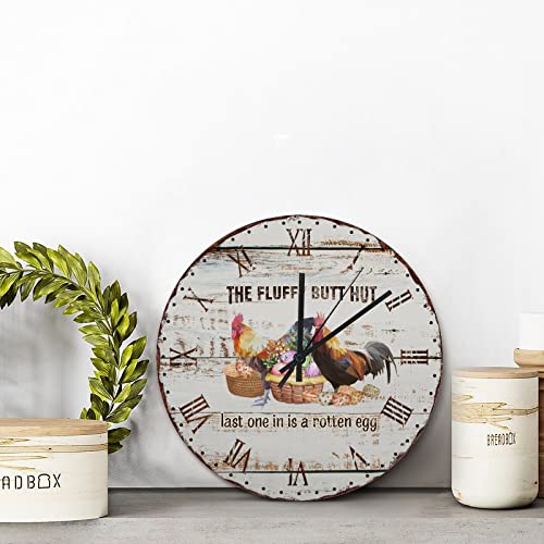 Horloge murale de cuisine coq rustique chic décoration de Pâques pour salon convivial - 3