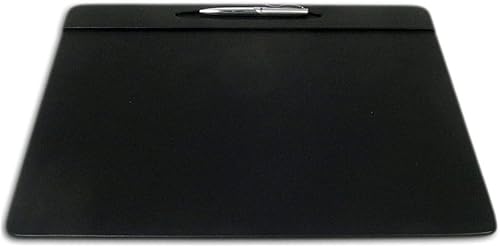 Miniatura 2 de Dacasso Almohadilla de mesa de conferencias de cuero sintético negro con pluma de pozo, 17 x 14 pulgadas