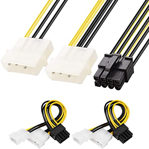 DKARDU 10 Pack 8 Pin PCIe to Molex, Dual x 4 Pin Molex to 8 Pin PCI