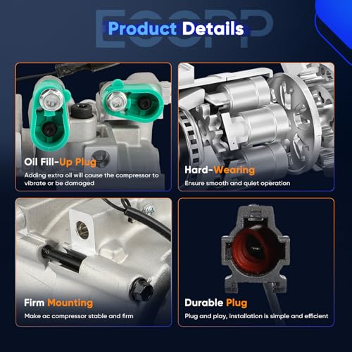 Image of ECCPP A /C Compressor with Clutch for Hyundai Tucson 2.7L 2005-2009 | Fast Cooling AC Compressor