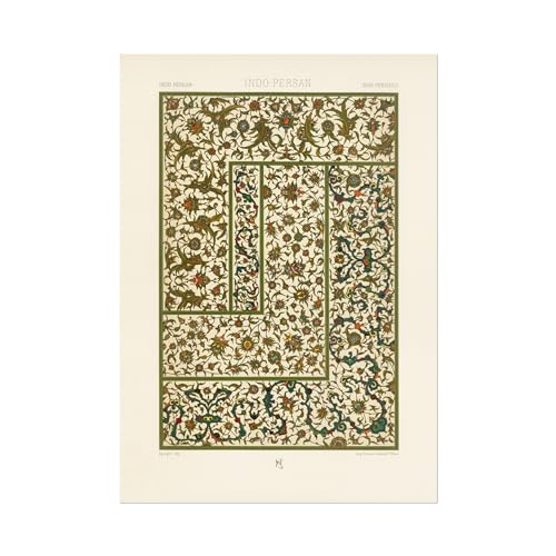 Pathos Studio Albert Racinette – Lithographie indo persane de « L'ornement Polychrome » 1 (impression d'art giclée) 41,9 x 59,4 cm [A2]
