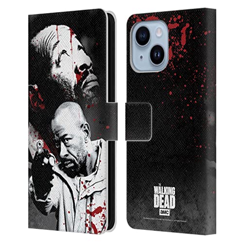 Étui portefeuille en cuir The Walking Dead Morgan pour iPhone 14 Plus Head Case Designs