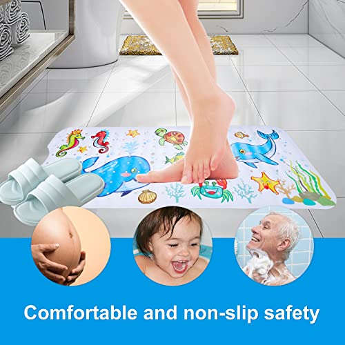 GDV Tapete de banho de bebê para crianças, 101 x 40 cm, extra grande, antiderrapante, tapete de banh