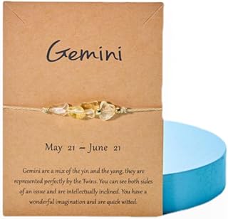Natural Crystal Zodiac Birthstone Bracelets, Star Sign Birthday Gift, Friendship Bracelets