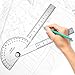 ForoGore Stainless Steel Protractor 180 Degrees Two Arm Ruler Adjustable Angle Protractor Woodworking Ruler Craftsman Angle Measure Tool (10 cm/ 3.94 Inch)
