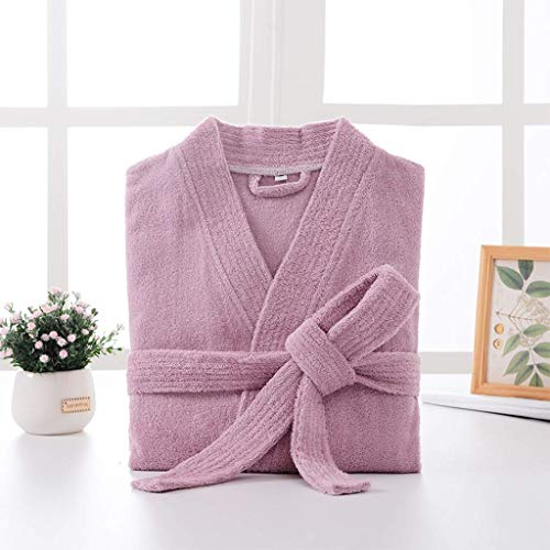Albornoz de algodón para hombre LMMSHA bata ligera de felpa tipo kimono