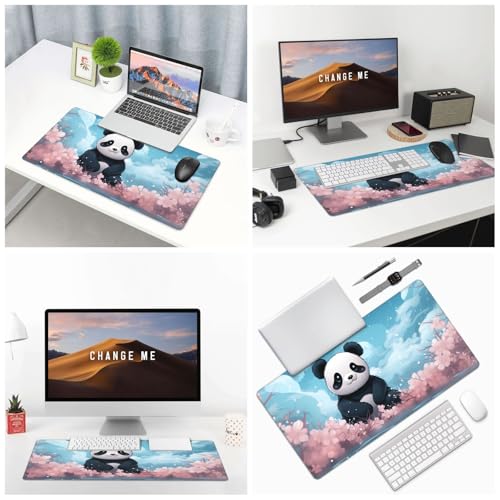 Tapis de souris de jeu géant 40x75 cm motif panda avec base en caoutchouc antidérapante - 7
