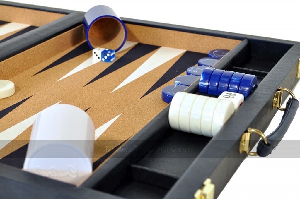 Classic Blue Champion Attaché 19-inch Backgammon Set