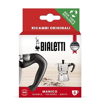 Bialetti Spare Parts, Includes 1 Handle with Plug, Compatible with Moka Express Bialetti 6 cups