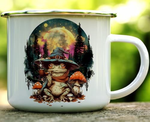 Taza de camping esmaltada con diseño místico 16oz miniatura 2