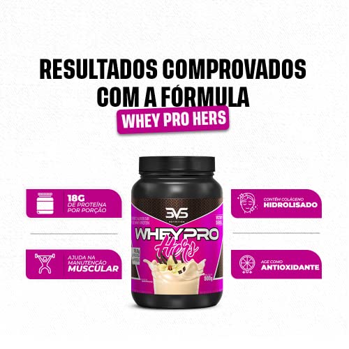 Whey Pro Hers 900g - 3VS Nutrition (Morango)- 18 gr de proteína por porção - 100% concentrado - Whey
