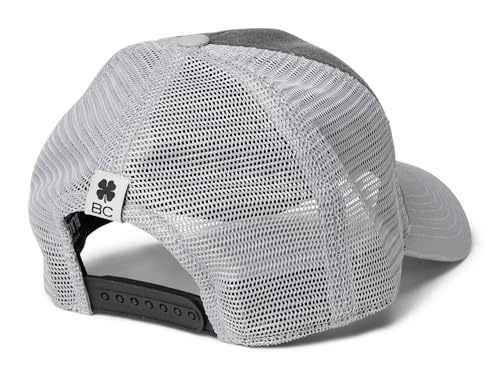 Image of Black Clover, Unisex, Two Tone Vintage 35 Adjustable Hat, Black Hat /3D Grey Clover /Black Trim Felt Patch, One Size
