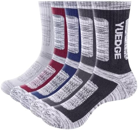 YUEDGE Men's Moisture Wicking Breathable Anti Blister Cushioned C...