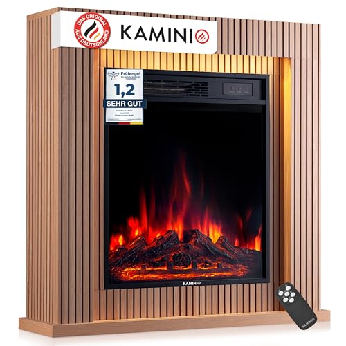 KAMINIO Elektrokamin Matti - Elektrischer Standkamin mit Heizung, 3D-Flammeneffekt, LED-Ambientelicht, Fernbedienung - 32 Zoll (Paneel) KAMINIO Elektrokamin Matti - Elektrischer Standkamin mit Heizung, 3D-Flammeneffekt, LED-Ambientelicht, Fernbedienung - 32 Zoll (Paneel)