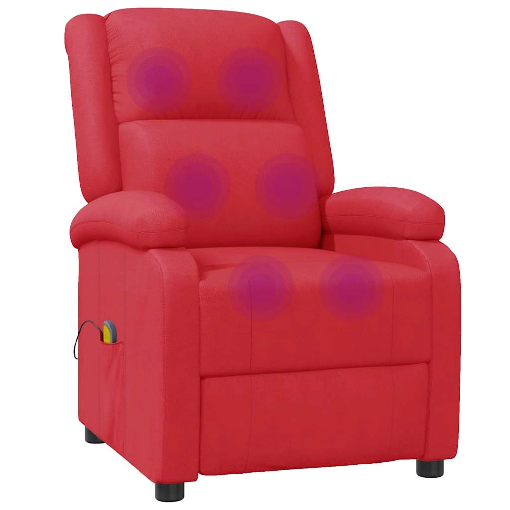 Fauteuil de Massage Rouge Similicuir,Fauteuils électriques,24.9kg-340167