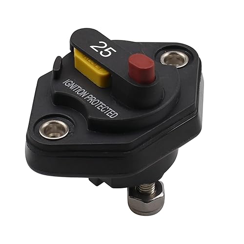 Vista 22 de Disyuntor de montaje en panel de 12 V, 24 V, 32 V, CC, 10 A, con botón de reinicio manual conmutable para auto, camión, RV, remolque, automóvil