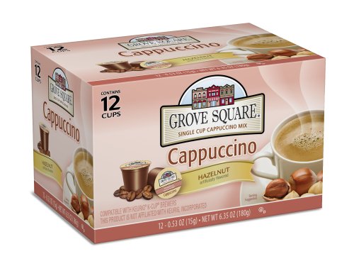 Grove Square Cappuccino, Hazelnut, 12 Single Serve Cups (Pack of 3)