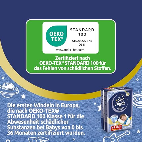 Babylino Safe Nights Boy, Höschen für die Nacht, für Kinder von 4-7 Jahren (17-30 kg), 14 Stück