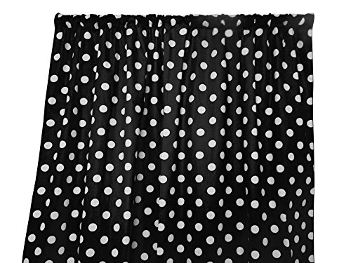 Lovemyfabric Cotton Polka Dot Print Curtain Panel 58" Wide Home Decor/Window Treatment/Photography Backdrop/Photo-Booth Backdrop White On Black (36" Tall) #TOP9