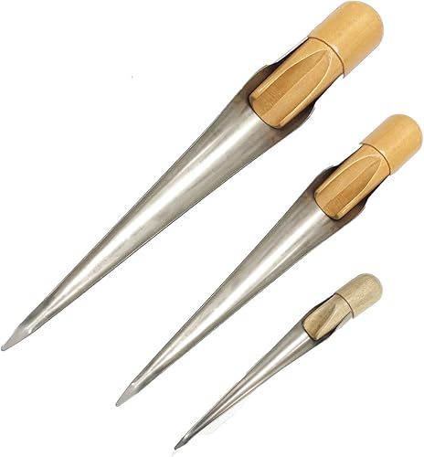 Cuerda de barco empalme Spike Fid con mango de madera, accesorios marinos de acero inoxidable para línea de diámetro de alambre