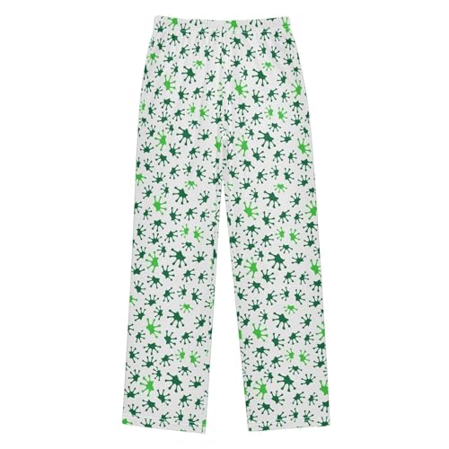ZZXXB Frog Footprint Boys Long Pants Soft Trousers Elastic Waist Kids Lounge Bottoms with Pockets S-XL