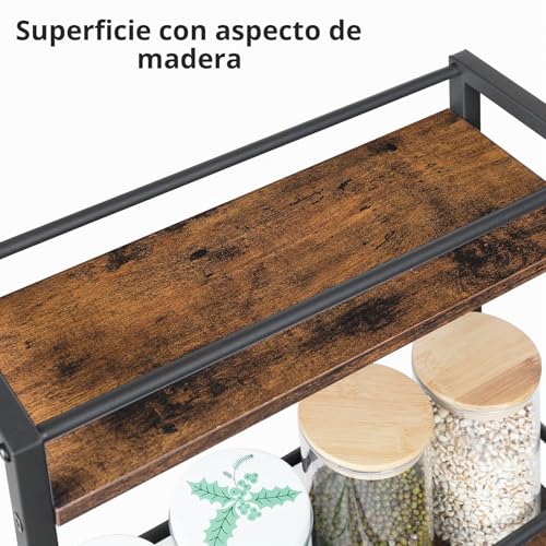 Miniatura 5 de Mahancris Carro Estrecho Con 3 Estantes, Carro De Cocina Estrecho Con Ruedas, Práctico Carrito De Almacenamiento, Para Espacios Reducidos En Comedores, Cuartos De Baño, Archr1501z