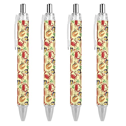 Stylo à encre noire rétractable motif crabes pour fournitures de bureau