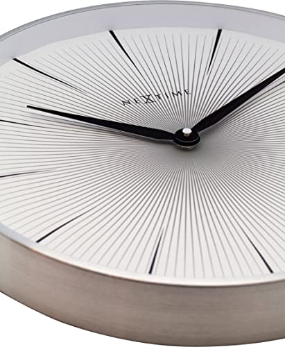 Nextime Wall Clock-Ø 40 Cm-Metal-White-'2 Seconds', W40 #TOP4