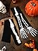 Jansun 2 Pairs Halloween Skeleton Costume Skeleton Footed Tights Skeleton Gloves Set Women Horrible Stocking Socks Full Finger Skeleton Long Arm Gloves for Halloween Costume Party Cosplay Black White